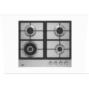 Beko HQAW 64225 SX Gas Hob, 4 Gas(1 WOK),60cm